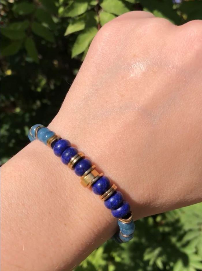 3-Piece Blue Jewelry Set: Necklace, Bracelet, Earrings - 0