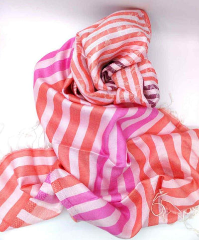 Modal Pink Striped Scarf