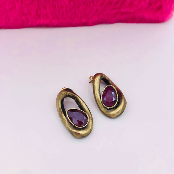 Kalliope Purple Crystal Earrings | Greece Fashion Jewelry