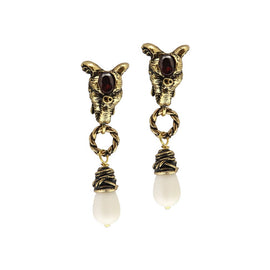 Alcozer Elephant Earrings With Agate And Garnets