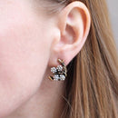 butterfly earrings with pearls