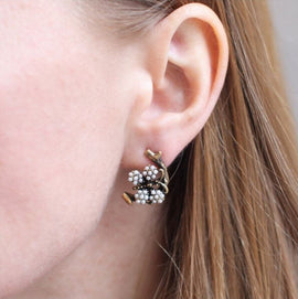 butterfly earrings with pearls
