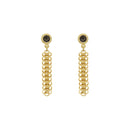 Vidda Black Crystal Chain Earrings-1