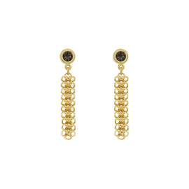 Vidda Black Crystal Chain Earrings