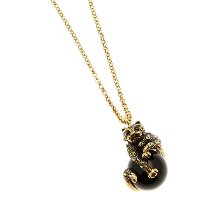 Alcozer Panther Necklace | Italian| Luxury With Onyx