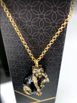 Alcozer Panther Necklace | Italian| Luxury With Onyx - 0