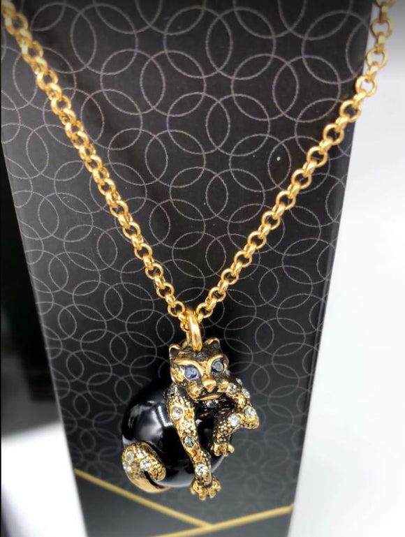 Alcozer Panther Necklace | Italian| Luxury With Onyx