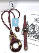 burgundy color 3 pieces jewelry set