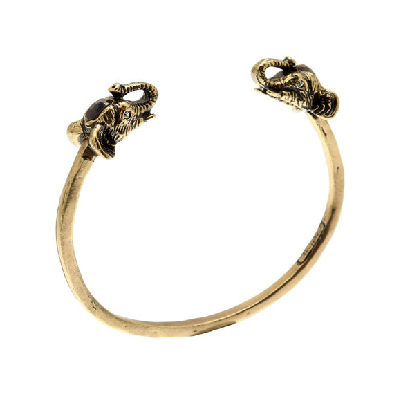 Alcozer Elephant Cuff Bracelet With Garnets