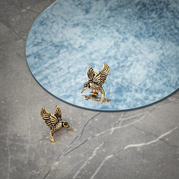 Alcozer Hummingbird Studs With Sapphire