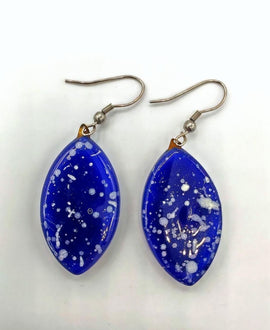 Cristalida Artisan Blue Fused Glass Drop Earrings