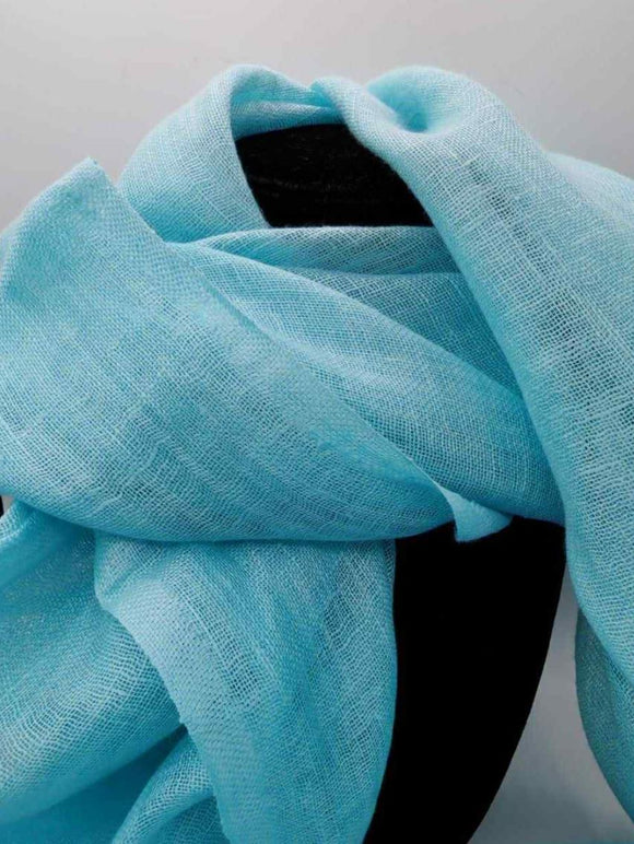 Light Blue Linen Summer Scarf