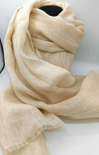 Beige Linen Scarf - 0