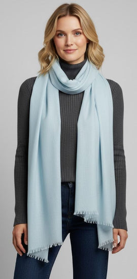 Sky Blue Modal Long Scarf - 0