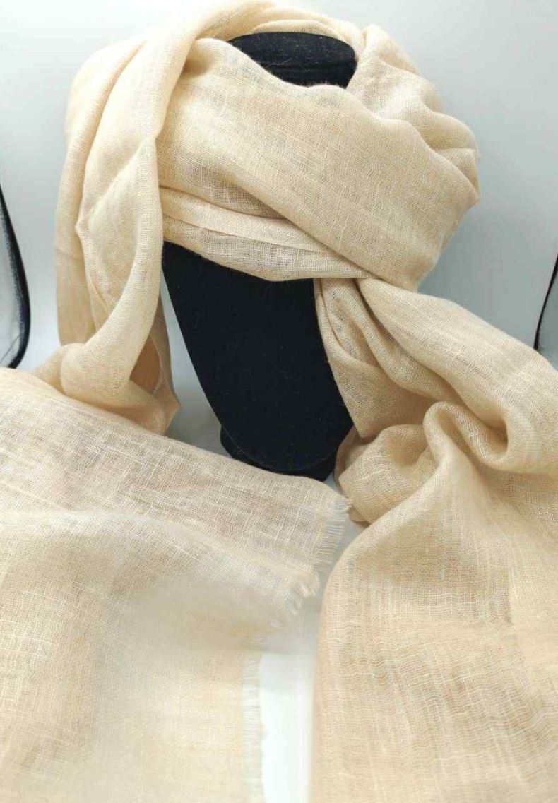 Beige Linen Scarf