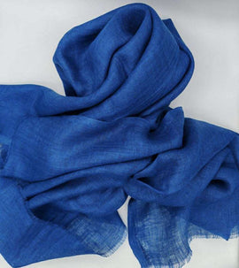 Blue Linen Scarf