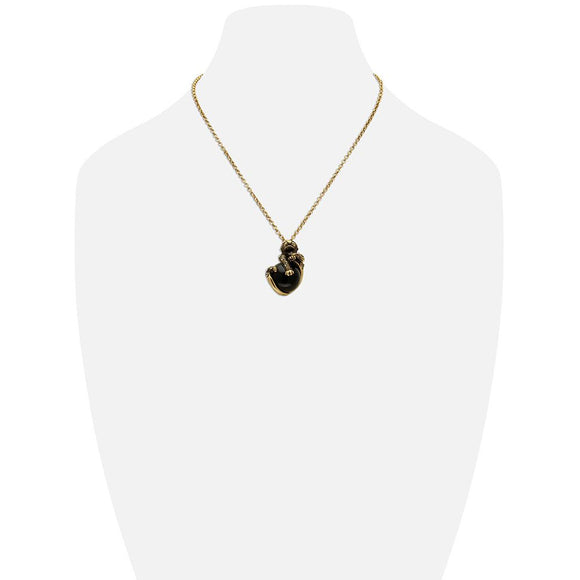 Alcozer Panther Necklace | Italian| Luxury With Onyx