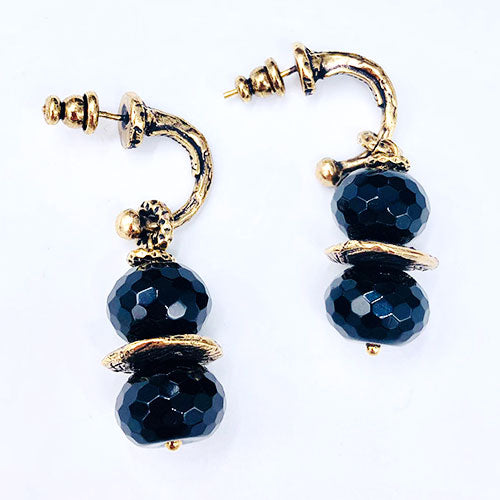 onyx drop earrings
