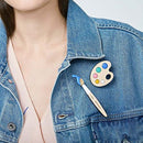 Blue Paint Brush Brooch | Plexiglass Artistry from Russia-3