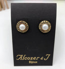 Alcozer Pearl Stud Earrings For Women-1