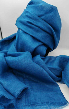 Blue Linen Scarf - 0
