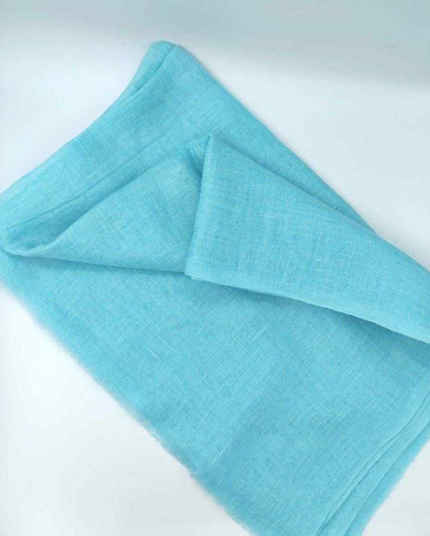 Light Blue Linen Summer Scarf
