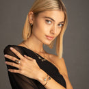 Alcozer Pearl & Emerald Open Ring - Handmade Italian Ring-2