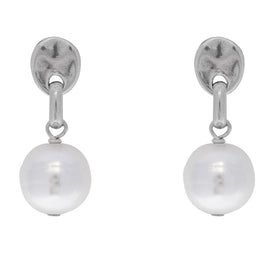 pearl silver earrings