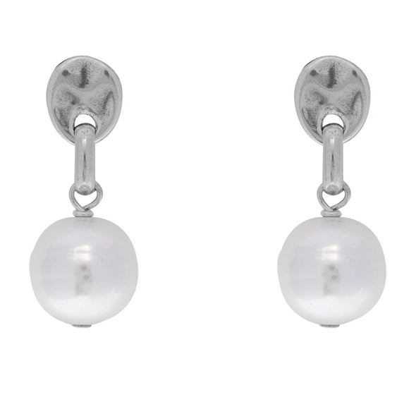 pearl silver earrings
