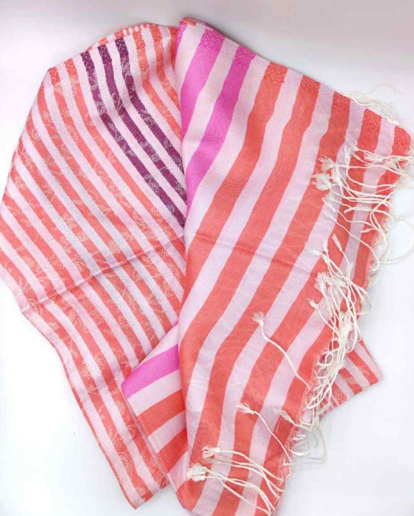 Modal Pink Striped Scarf