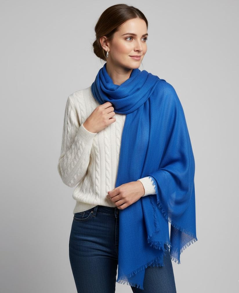 Bright Blue Lightweight Scarf - 0