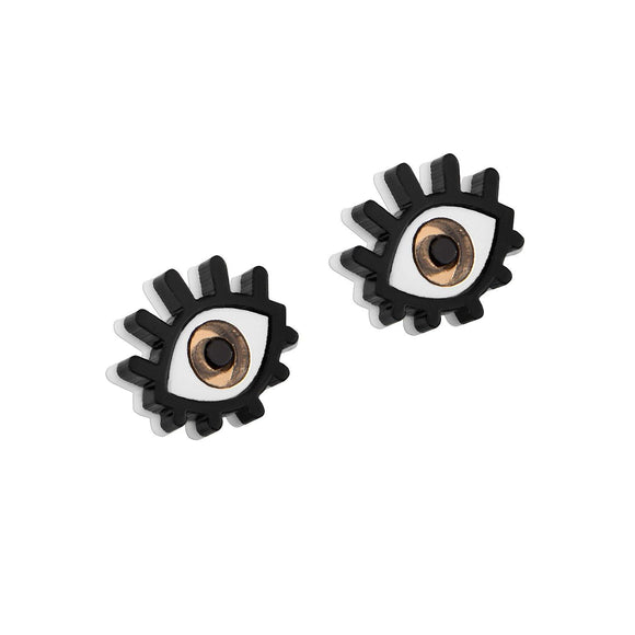 eyes earrings brown - JOYasForYou