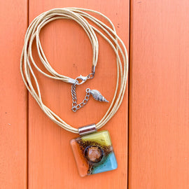coba necklace orange yellow blue beige - JOYasForYou