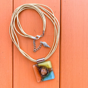 coba necklace orange yellow blue beige - JOYasForYou