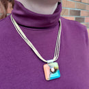 coba necklace orange yellow blue beige - JOYasForYou