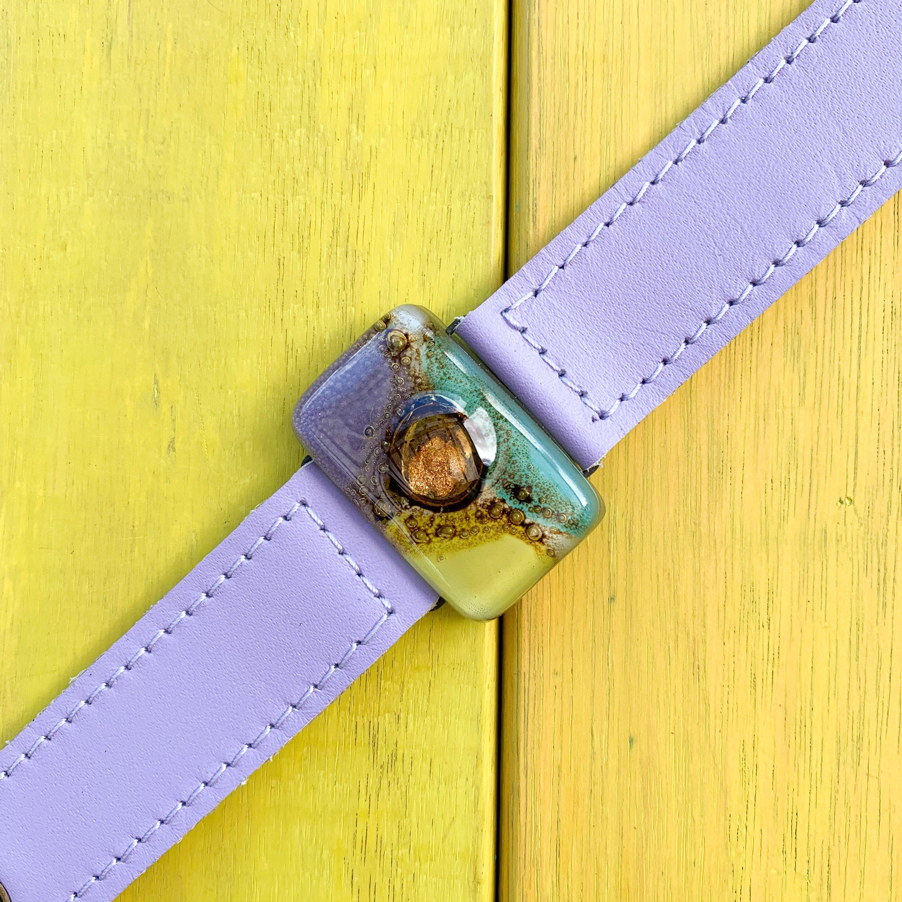 beautiful purple leather bracelet