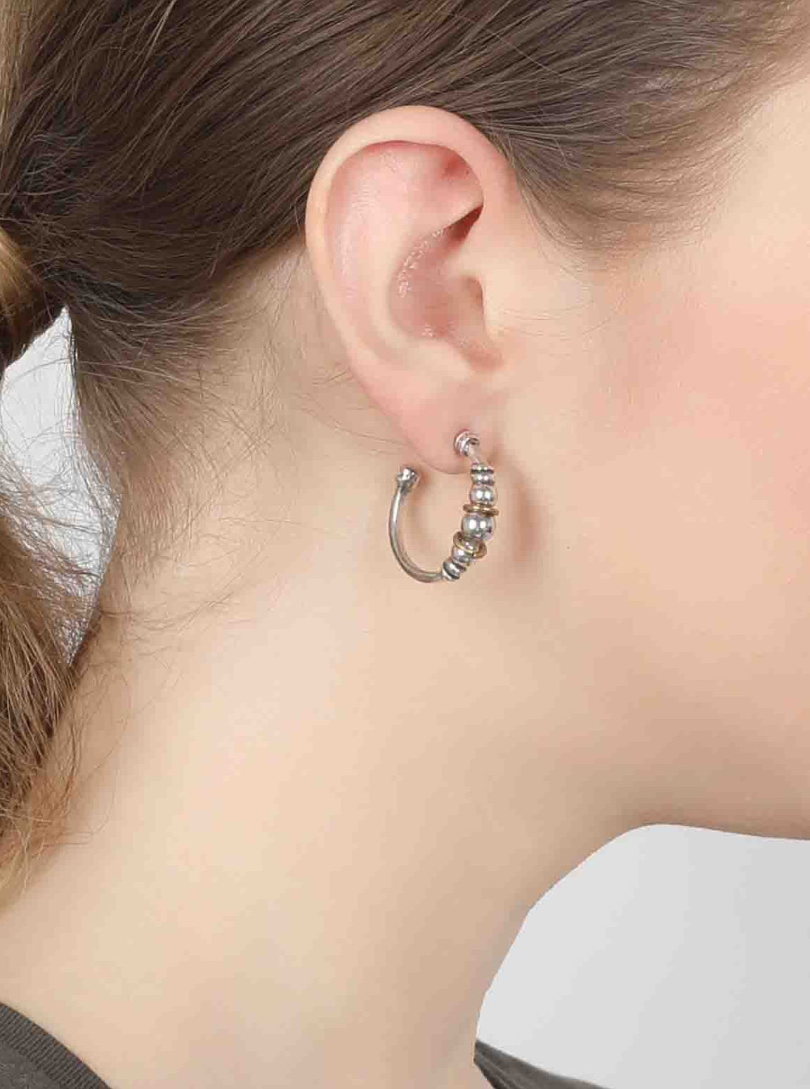 Ori Tao Sparkling Small Creoles - Exquisite French Earrings