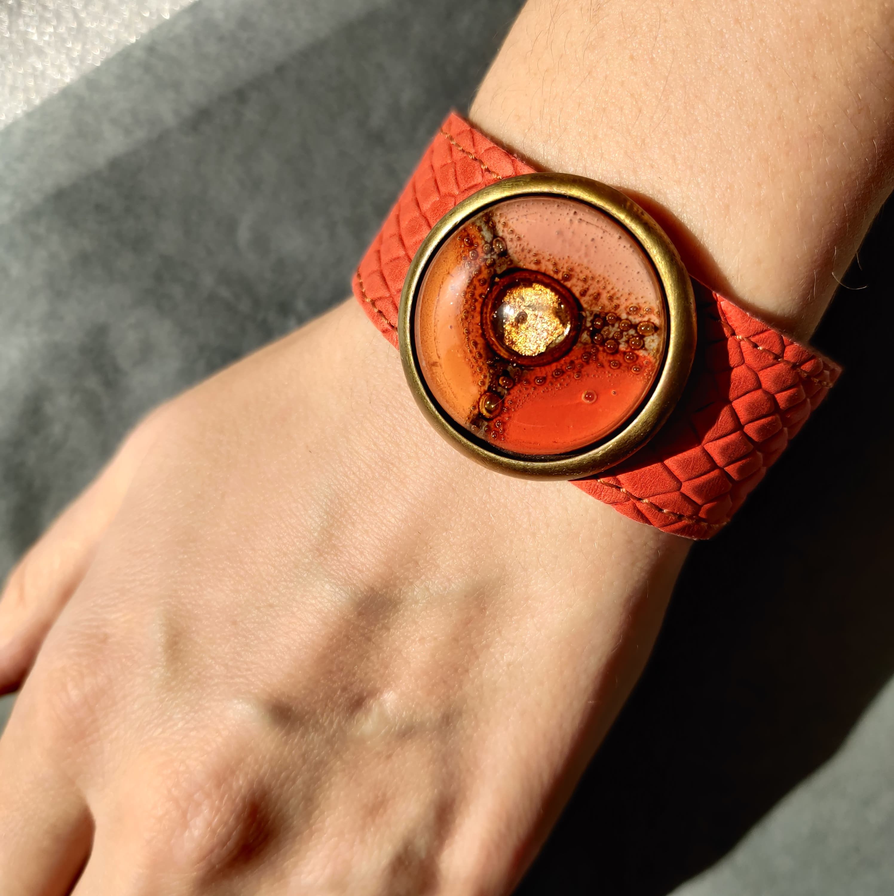 set orange blondie bracelet and earrings