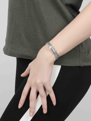 Ori Tao Vol au Vent Leaf Cuff Bracelet - French Brass Jewelry - 0