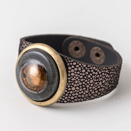 paris bracelet black gold dots
