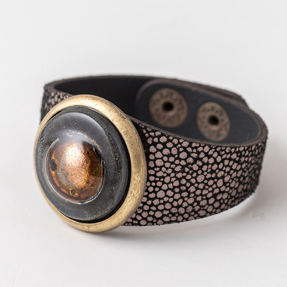 paris bracelet black gold dots