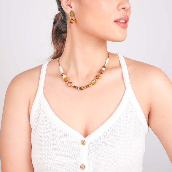 Nature Bijoux Tiger Eye Short Necklace