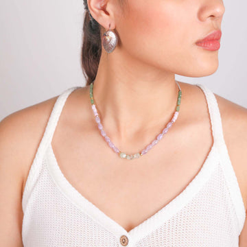 Nature Bijoux Purple Amethyst Short Necklace - 0