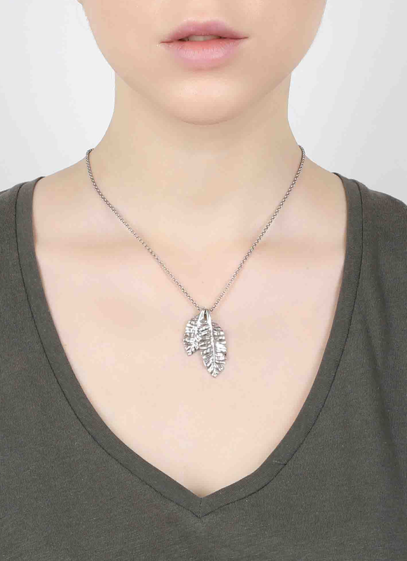 Ori Tao Vol au Vent 2 Leaf Pendant - French Brass Necklace