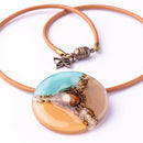mallorca necklace beige aqua - JOYasForYou