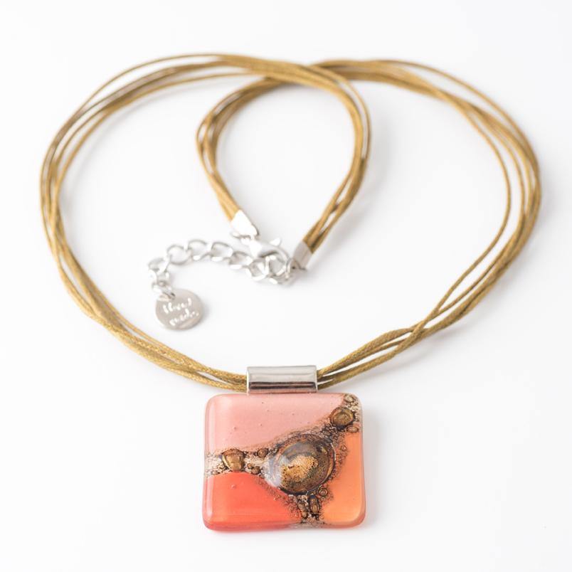 coba necklace orange pink - JOYasForYou