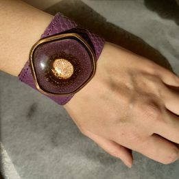 Cristalida 3-Piece Purple Jewelry Set: Vibrant Leather Elegance - 0