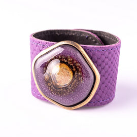 Cristalida Prince Purple Leather Bracelet