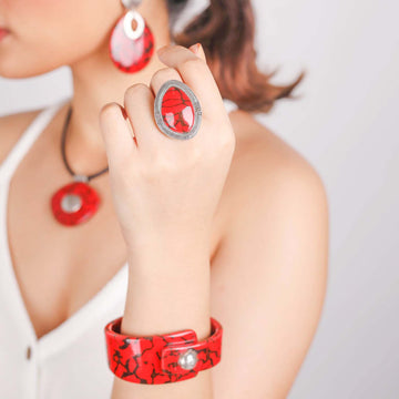 Nature Bijoux Red Large Ring - 0