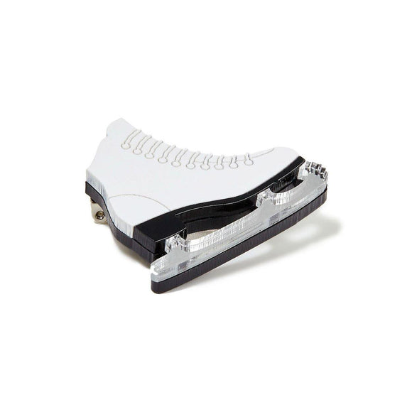 ice skate brooch white - JOYasForYou